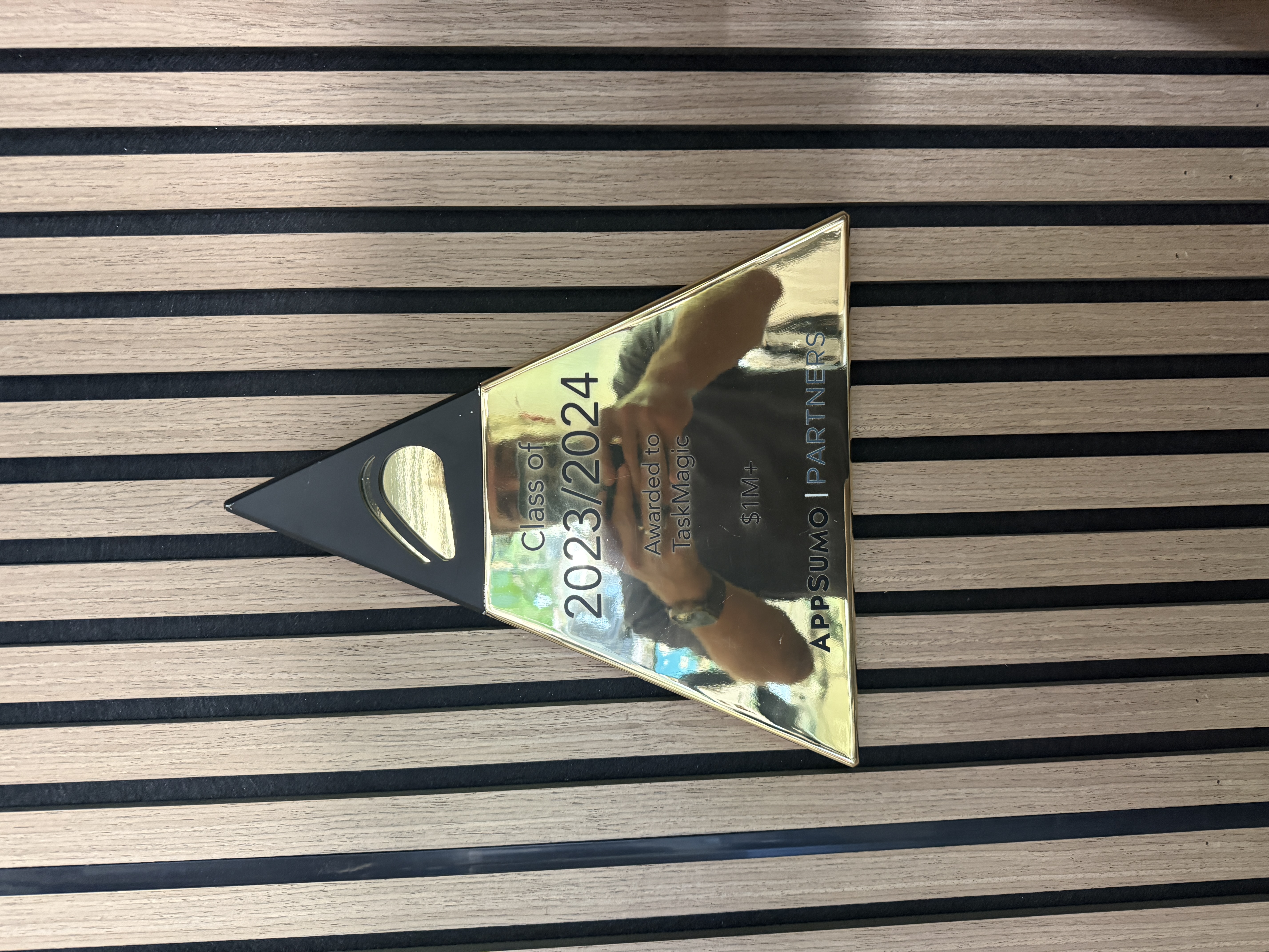 Gold AppSumo million-dollar partner plaque